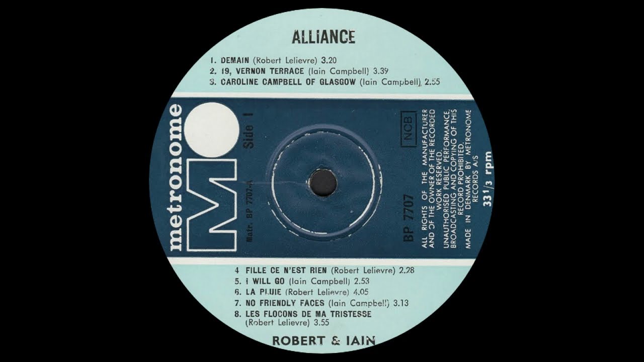 Robert And Iain &ndash; Alliance  Folk, World, & Country  1968