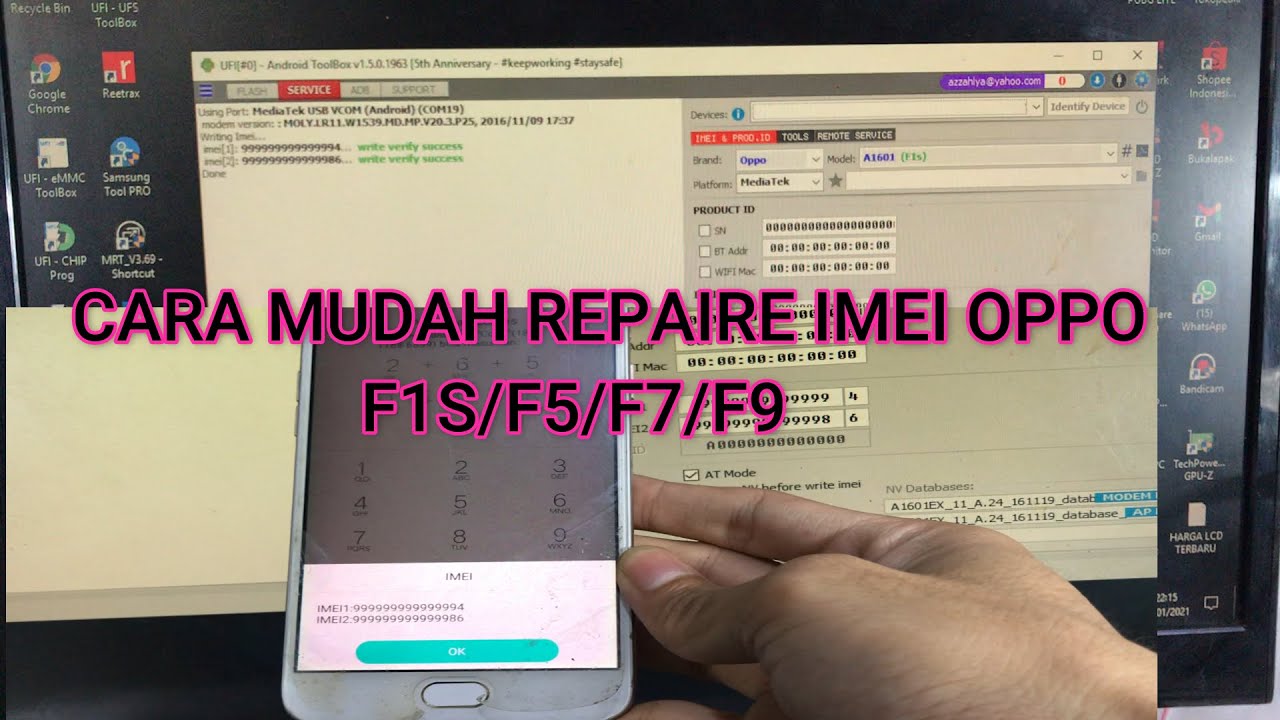 CARA MUDAH REPAIRE IMEI OPPO F1S F5 F7 F9 [VIA UFI BOX]