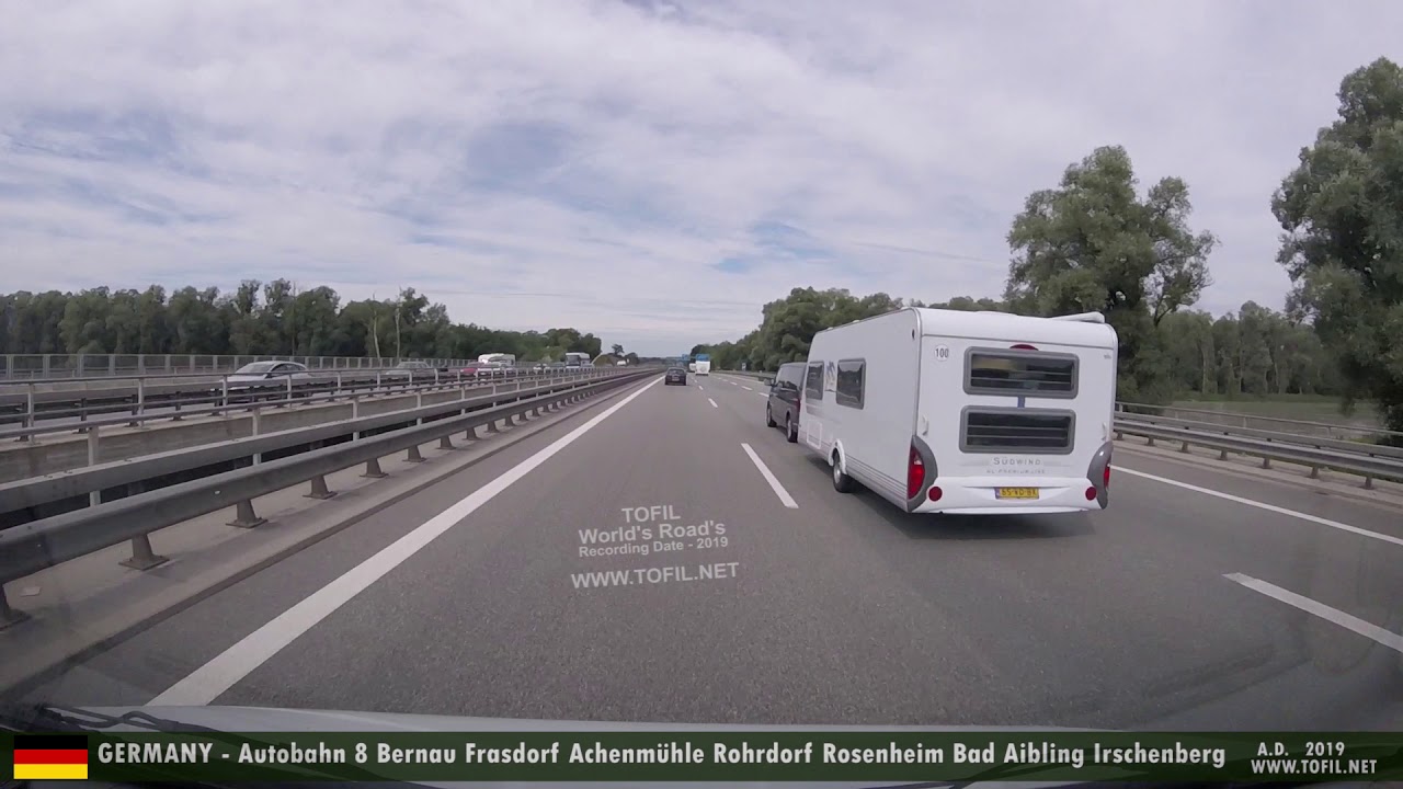 1046 GERMANY - Autobahn 8 Bernau Frasdorf Achenmühle Rohrdorf Rosenheim Bad Aibling Irschenberg 2019