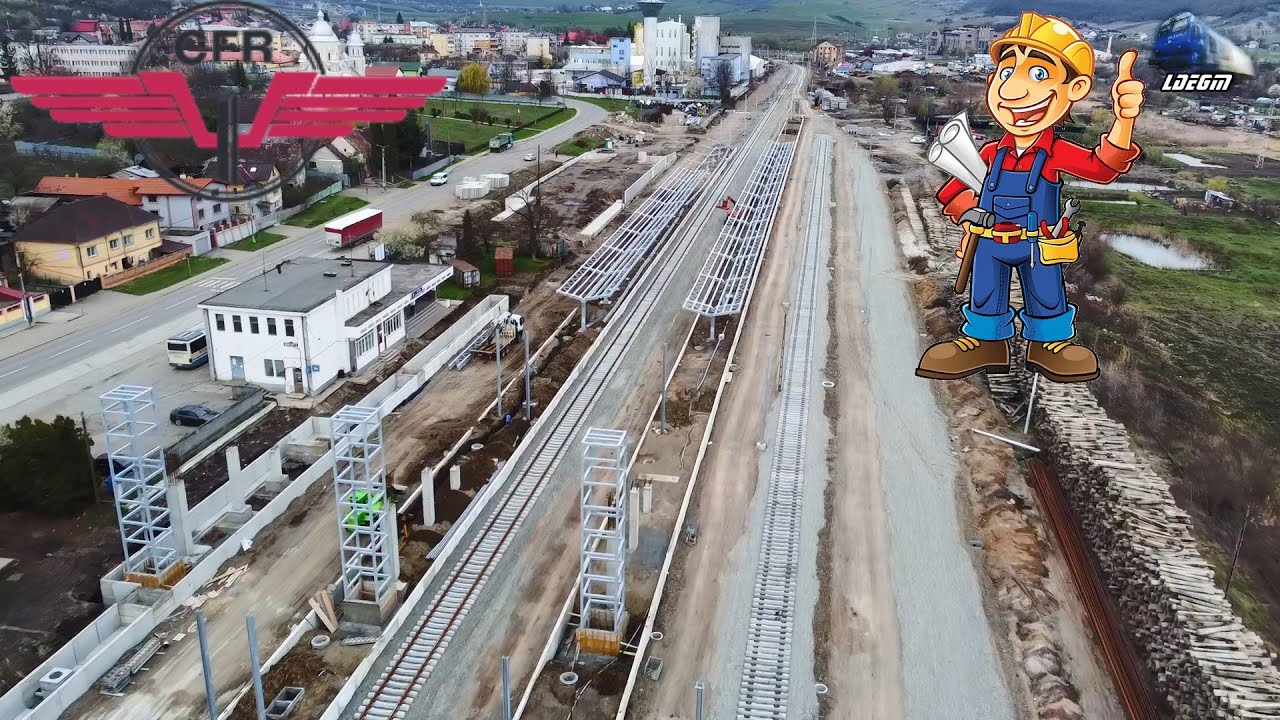 👷‍♂️🚧🚁 Stadiul Lucrărilor de Modernizare la Calea Ferată în Gările Aghireș & Huedin 08 Aprilie 2025