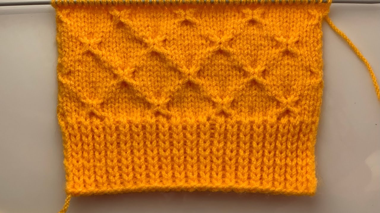 Knitting stitch pattern for sweater/cardigan/jacket/scarf