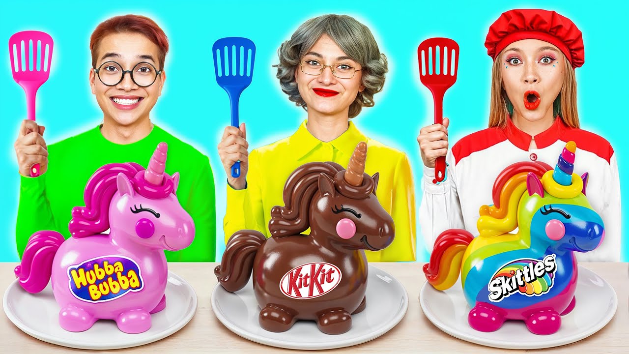 Кулинарный челлендж «Я против бабушки» || Кулинарный челлендж «Единороговый торт» от DoDoYum