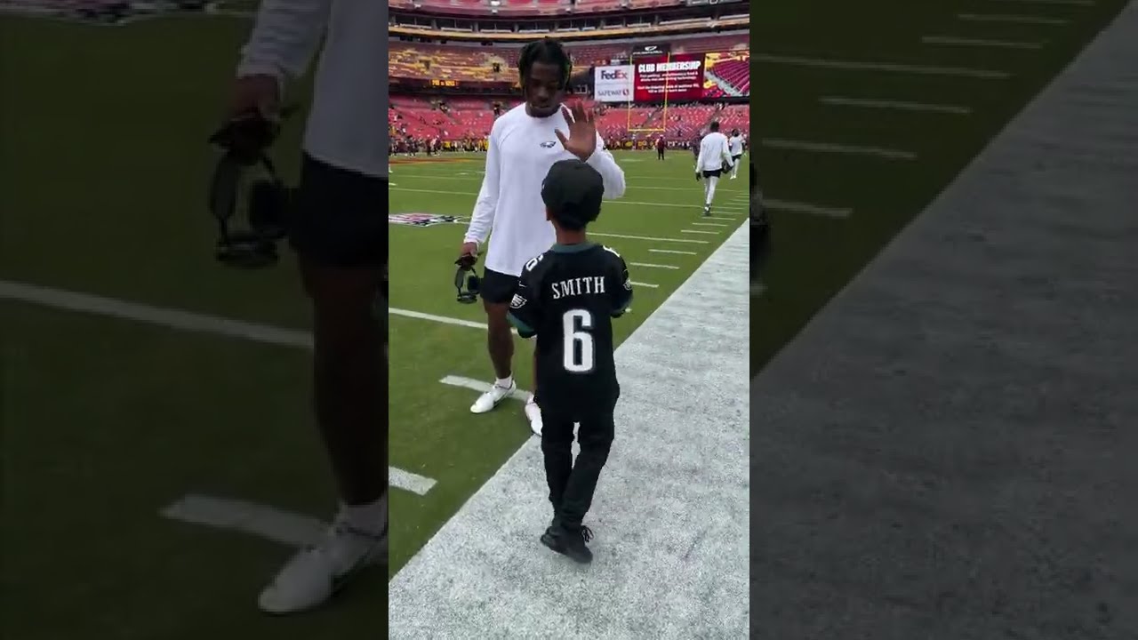 DeVonta Smith and C.J. Gardner-Johnson Made This Fan's Day. 🥺 #shorts