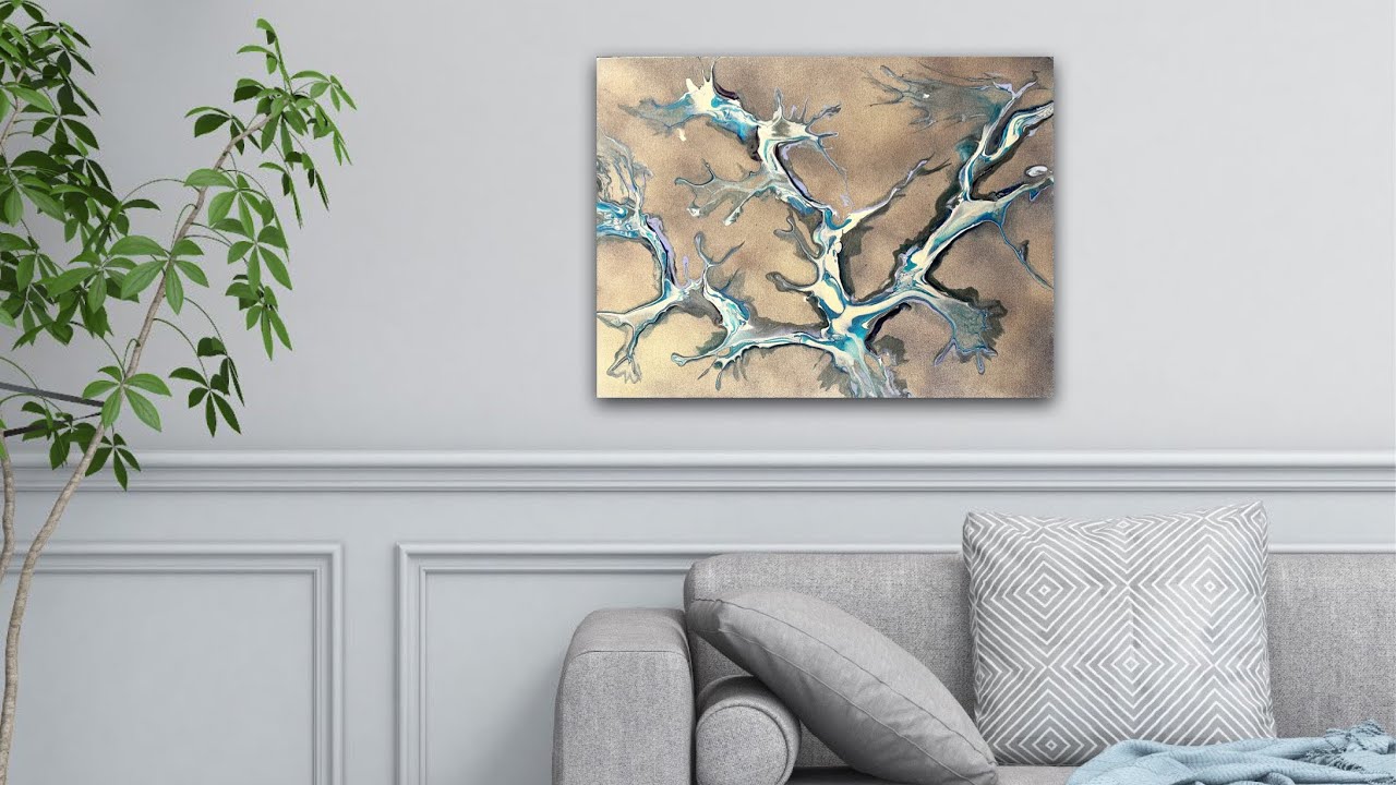 #216 Using a Translucent Base Coat in Your Fluid Art | Look at this Skeleton Dutch Pour in Blues!