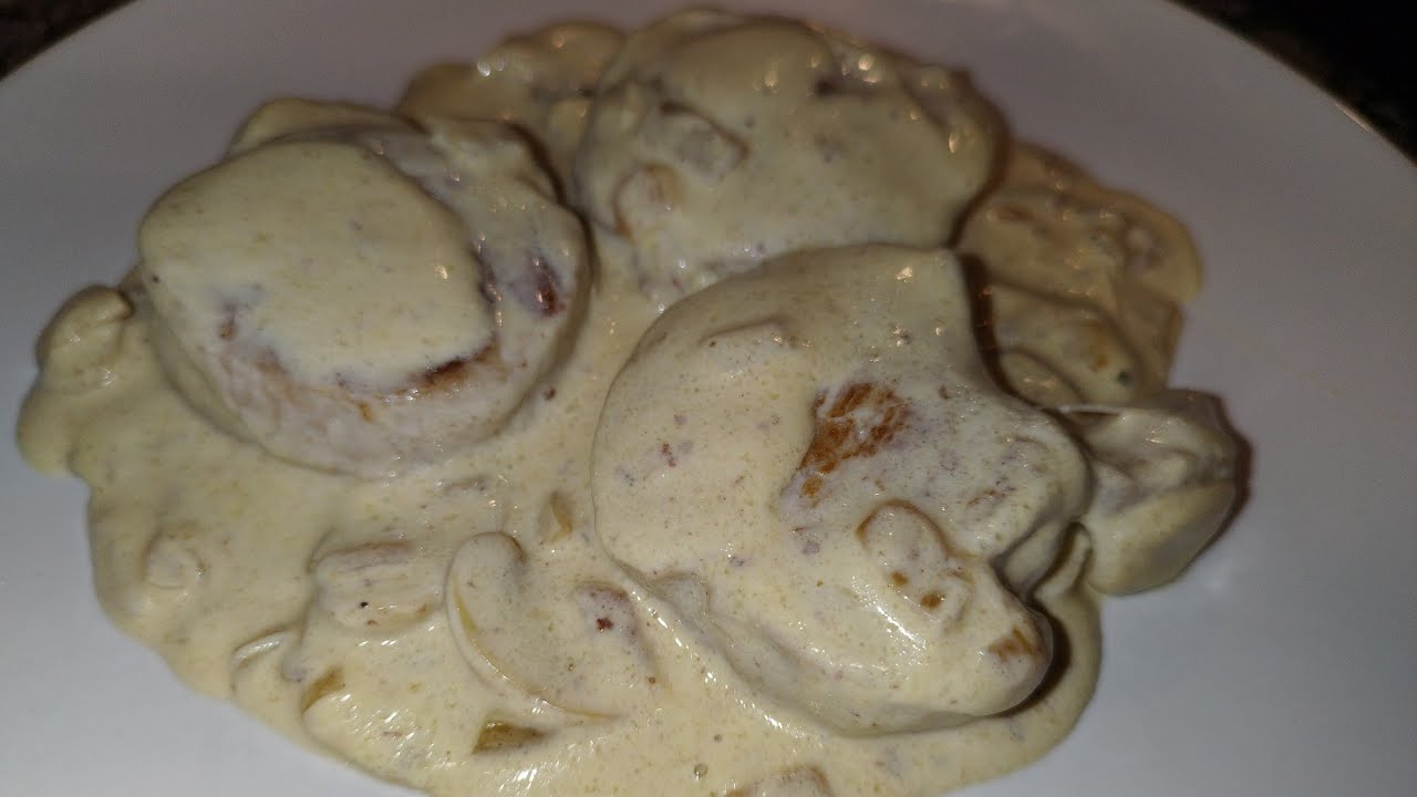 Solomillo a la nata con champiñones