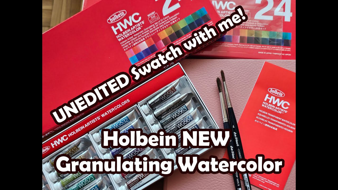 [UNEDITED] Holbein Granulating watercolor swatch with me