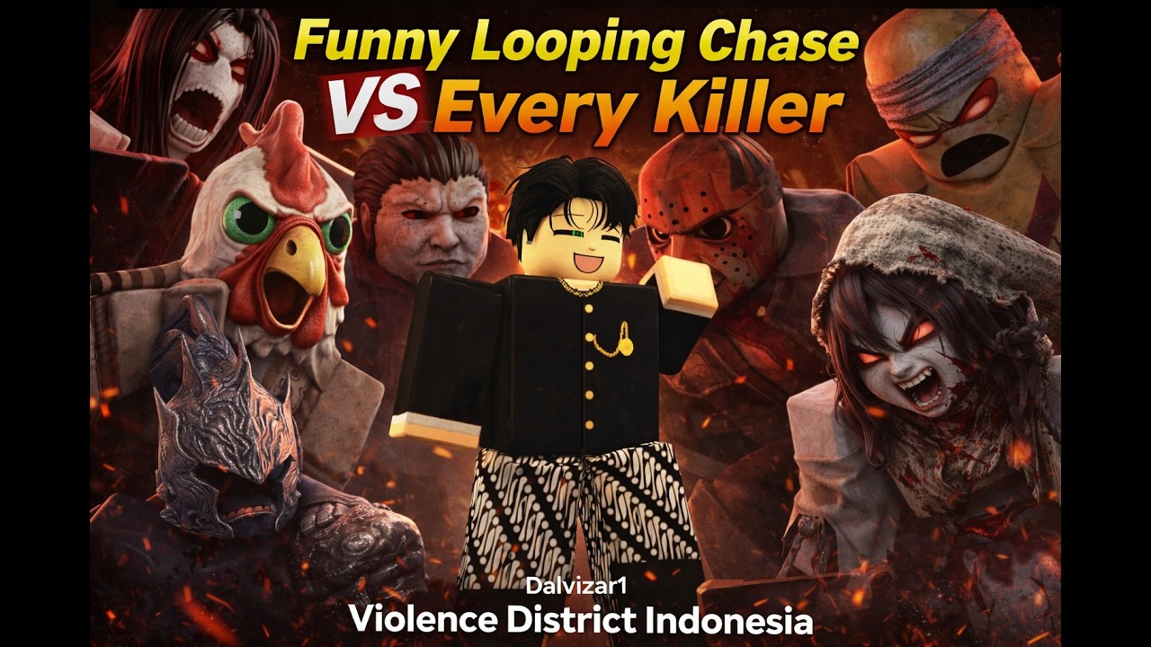 Funny Looping Chase VS Every Killer   Violence District Indonesia Roblox