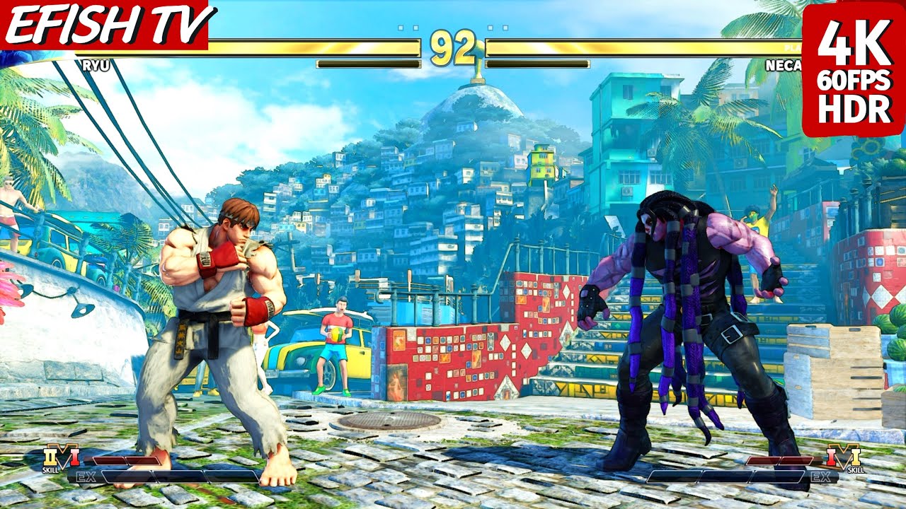 Ryu vs Necalli (Hardest AI) - Street Fighter V (PS5 4K 60FPS)