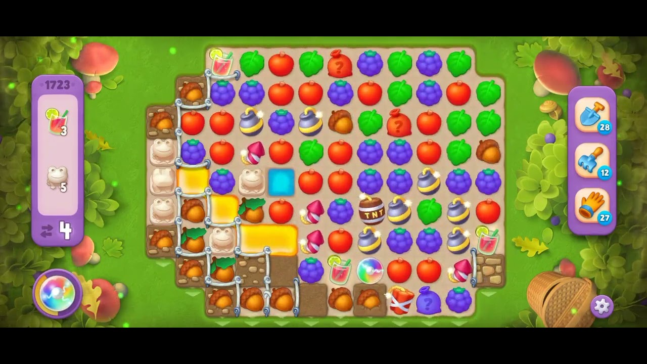 Gardenscapes Level 1723 [No booster] [Super Hard Level] #androidgameplay #powerseekers #gardenscapes