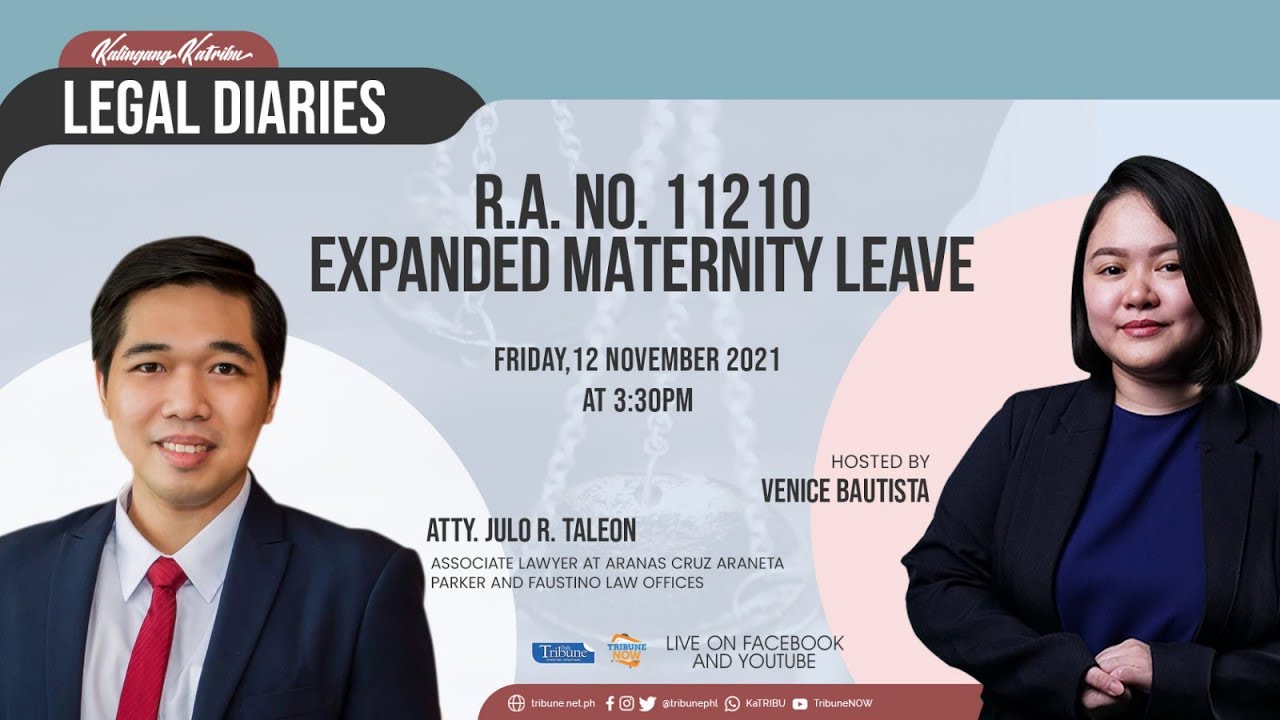 R.A. No. 11210 Expanded Maternity Leave | Legal Diaries | #KalingangKatribu