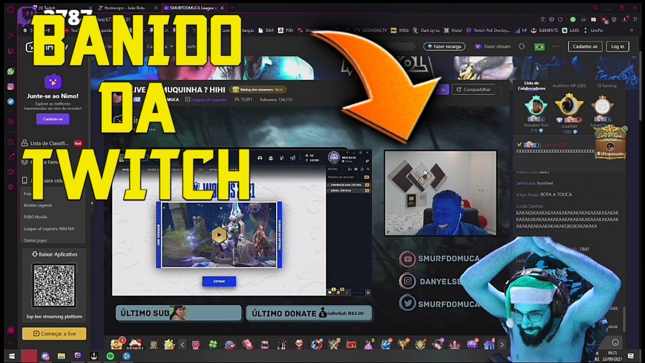 SMZINHO: SMURFDOMUCA BANIDO DA TWITCH