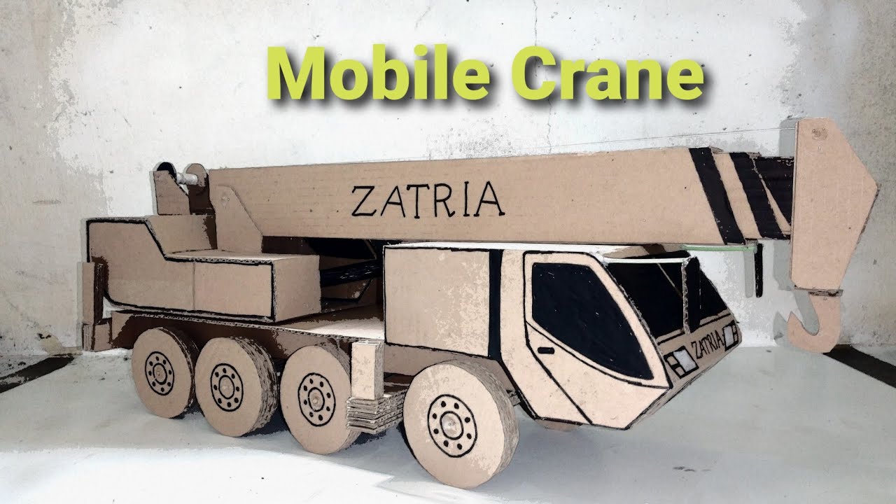 Miniatur Mobile Crane dari kardus||DIY mobile crane from cardboard