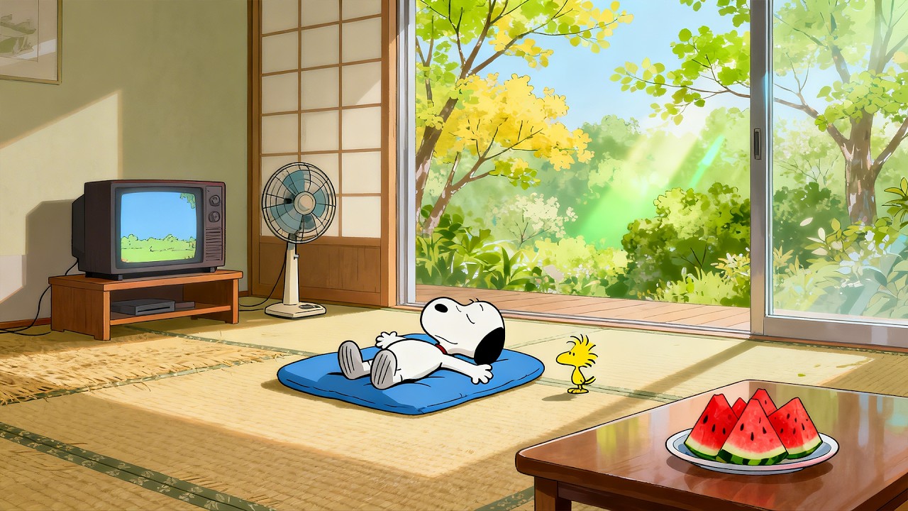 Lazy Summer Noon with Snoopy 🍉 | Lofi Music for Focus, Study & Deep Relax