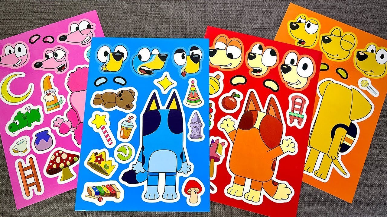 MUM, DAD, BINGO, BLUEY & FRIENDS ✨ BLUEY Family Paperdiy Sticker Book 블루이 패밀리