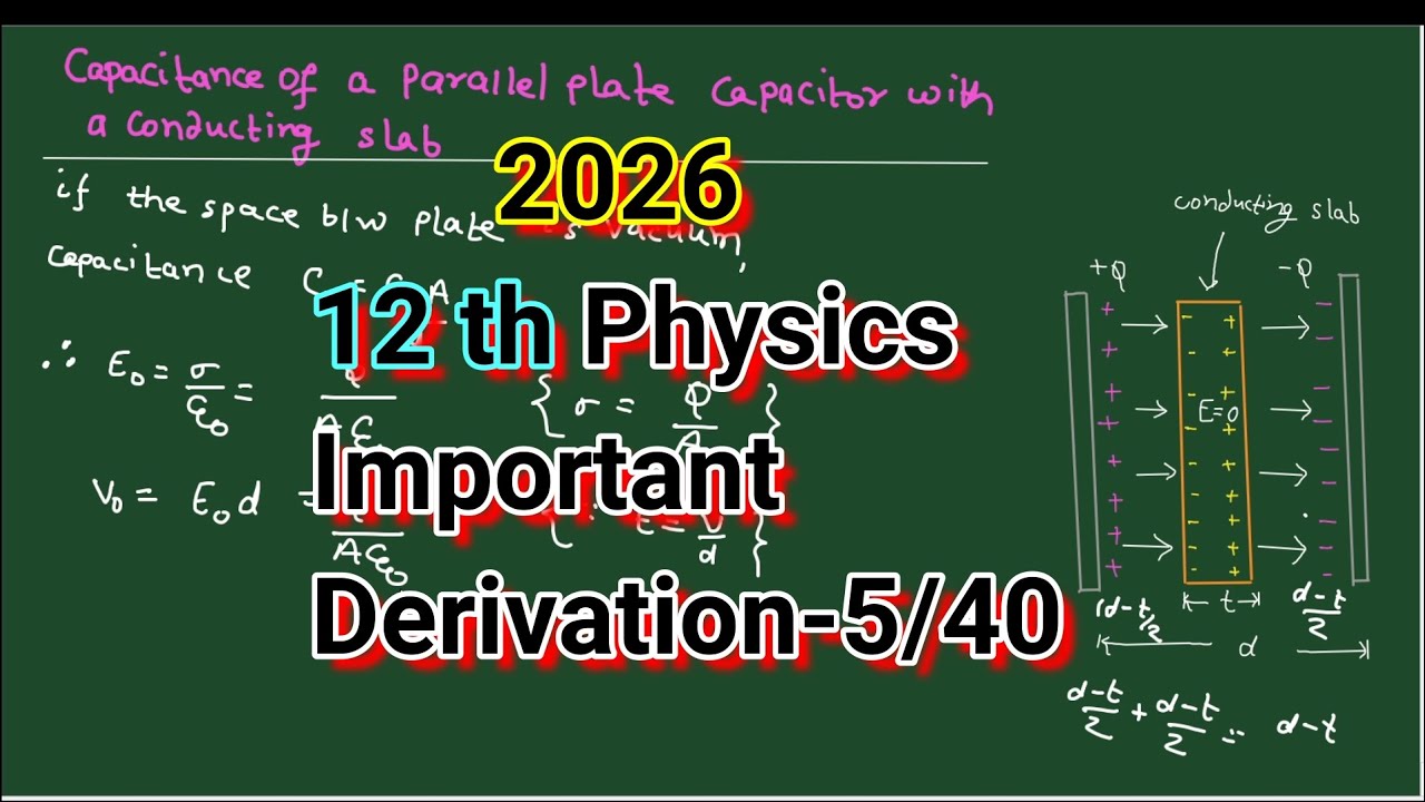 Capacitance of Parallel Plate Capacitor with Conducting Slab| Class 12 Physics | Physics Dileep Sir