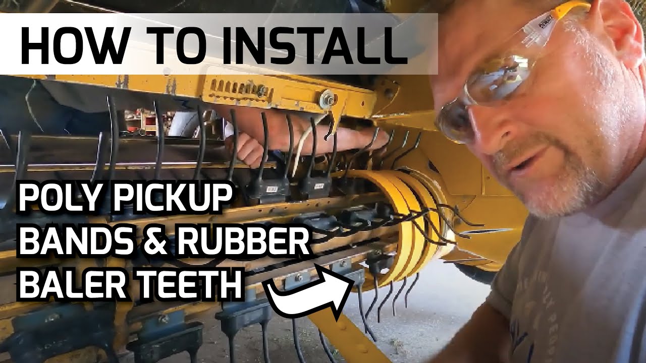 Vermeer 605 Super M Baler Poly Pickup Band and Black Talon Rubber Baler Teeth Installation