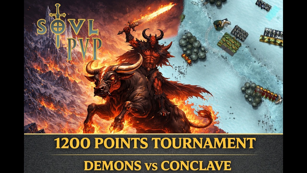 SOVL PVP 1200 points tournament game Abyssal Demons vs Elven conclaves