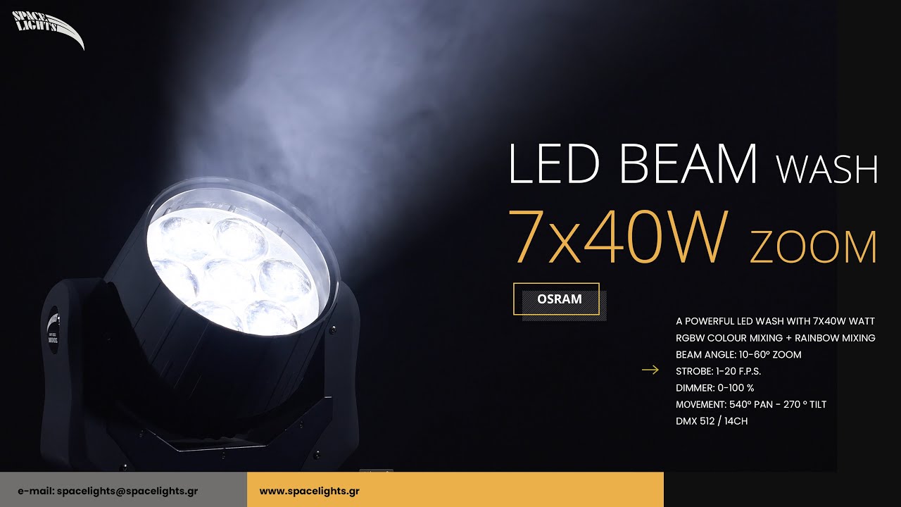 SPACE LIGHTS  LED BEAM WASH 7X40W