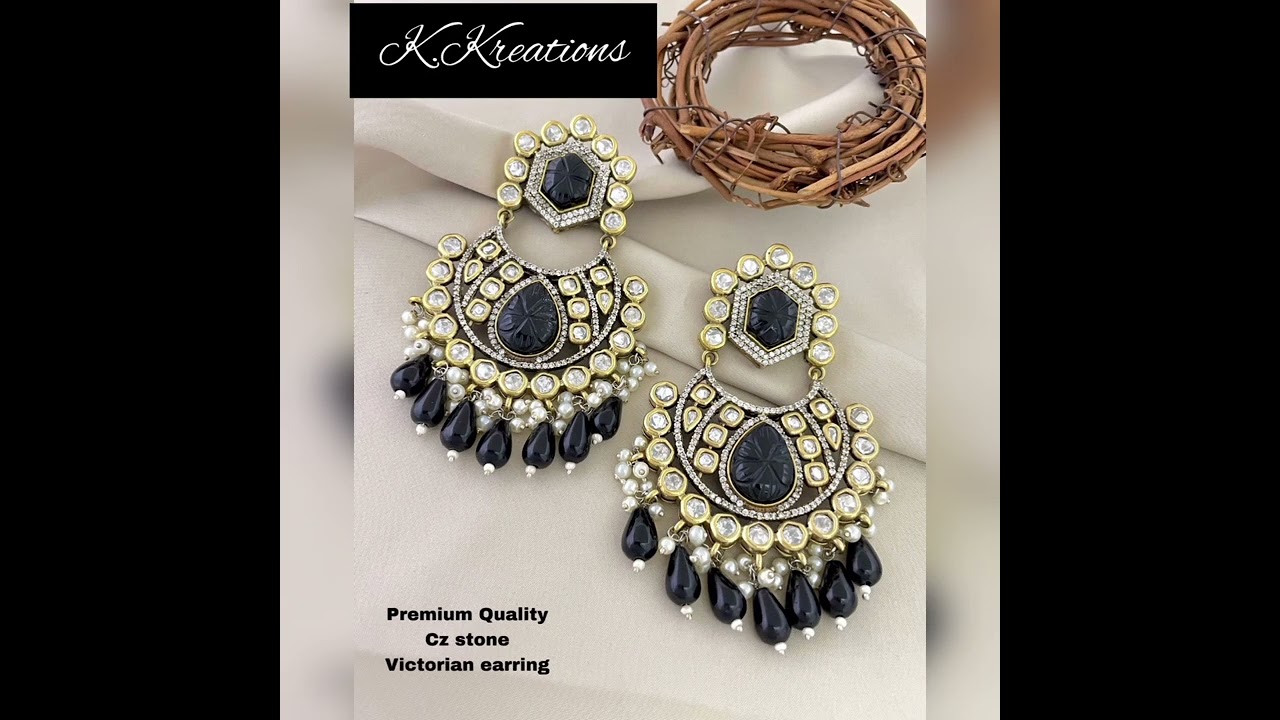 Premium CZ Stone Victorian Earrings.