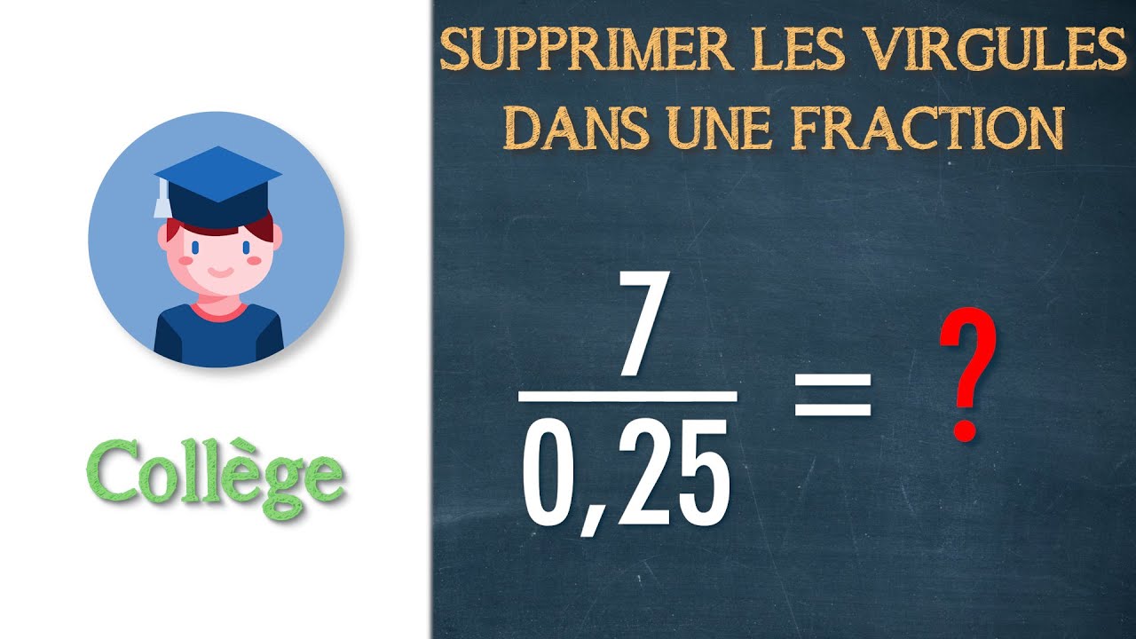Supprimer les virgules dans une fraction - Collège - Petits Savants