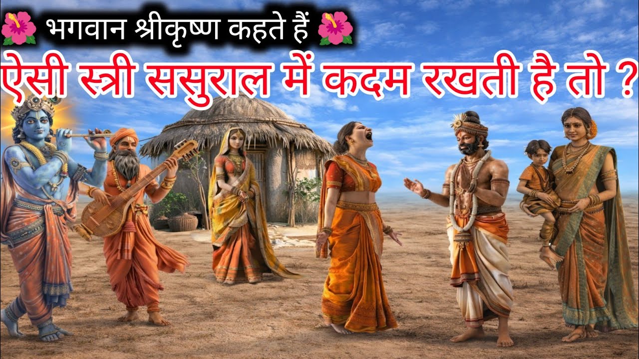 🌺 भगवान श्रीकृष्ण कहते हैं 🌺 ऐसी स्त्री जब ससुराल में कदम रखती है तो वहाँ दरिद्रता आ जाती है।