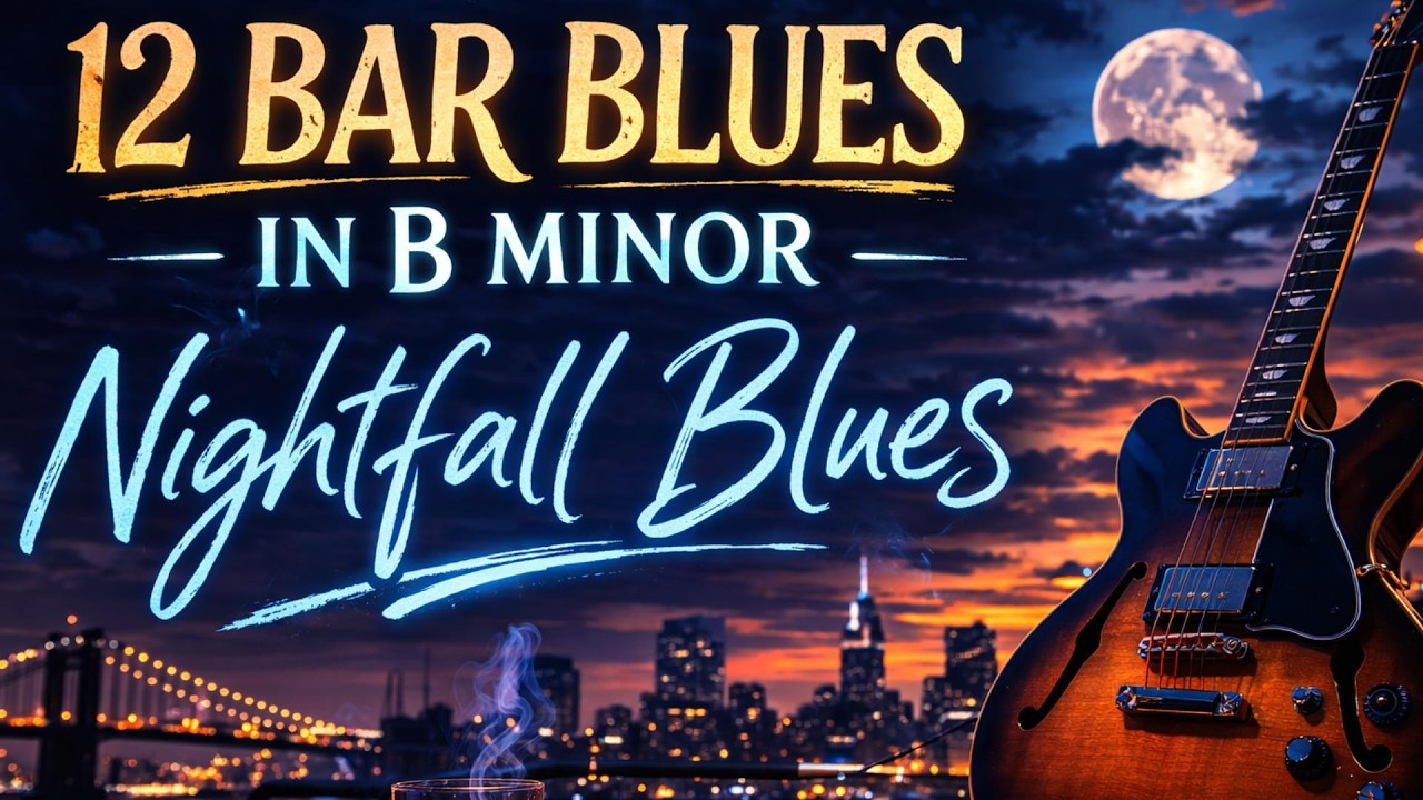 12 Bar Blues in B Minor | Nightfall Blues | Backing Track For Guitar