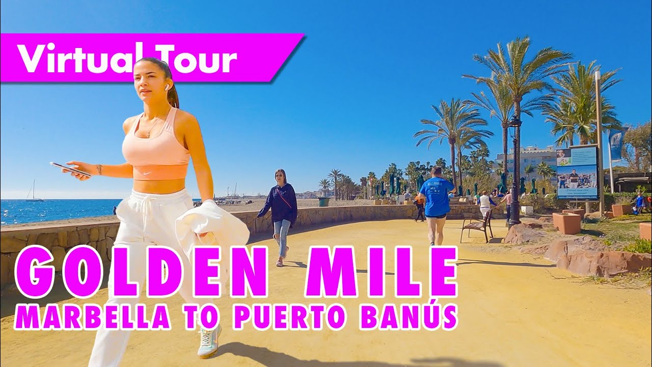 Marbella golden mile beachfront tour - February 2023 - Costa del Sol, Spain immersive virtual tour