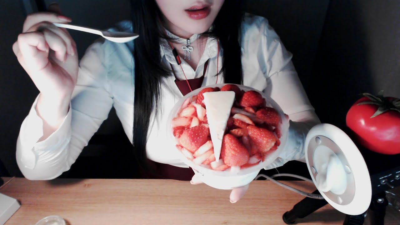 RUS SUB[Korean ASMR]Звуки поедания ледяной стружки с сиропом.