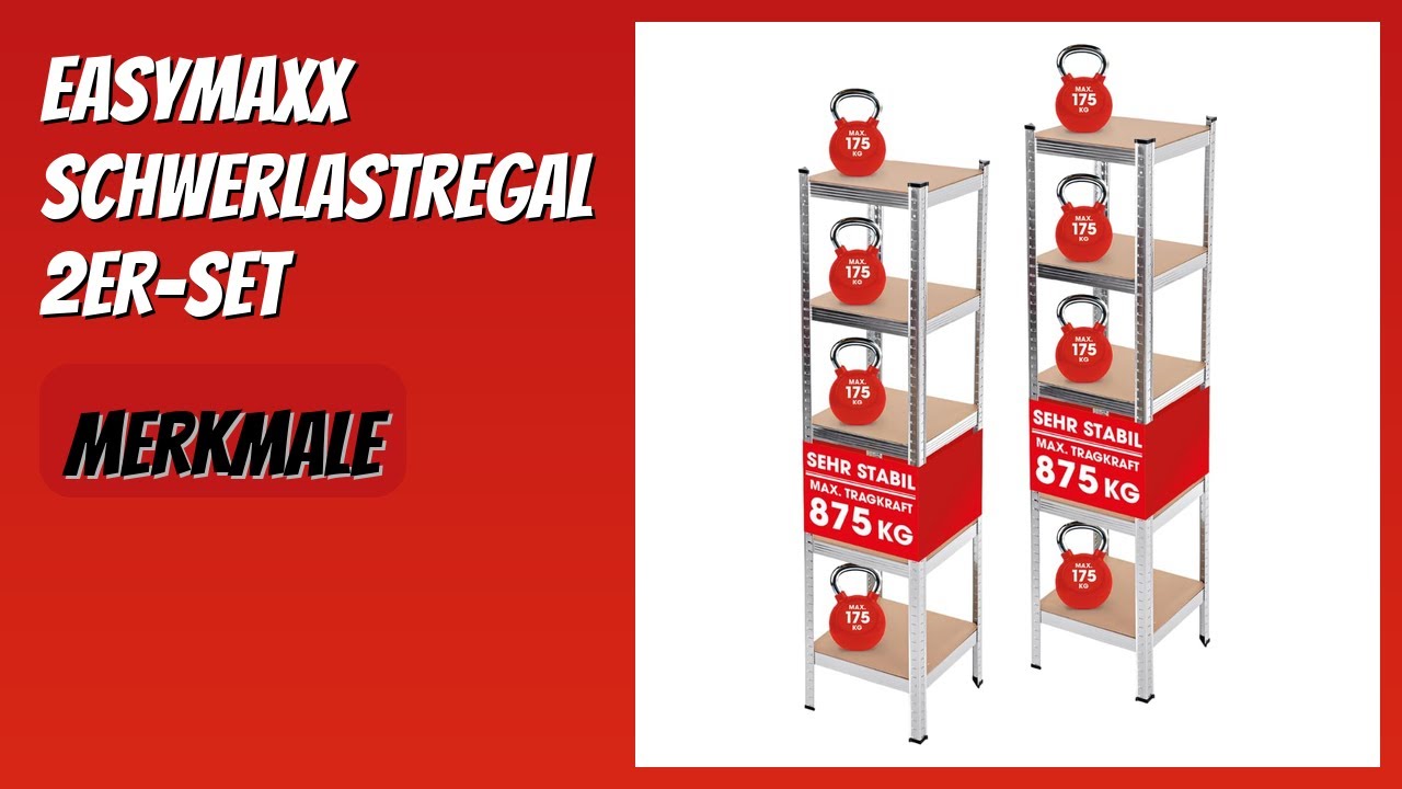 BEWERTUNG (2026): EASYmaxx Schwerlastregal 2er-Set. Infos