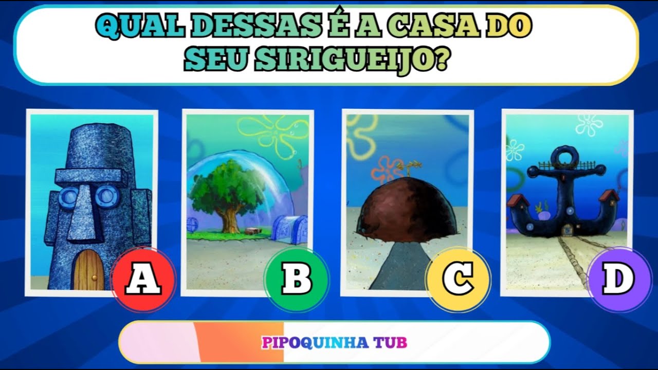 Você sabe tudo sobre Bob esponja? #quiz #quizgeral #infantil #alternativas #adivinhe #jogos #familia