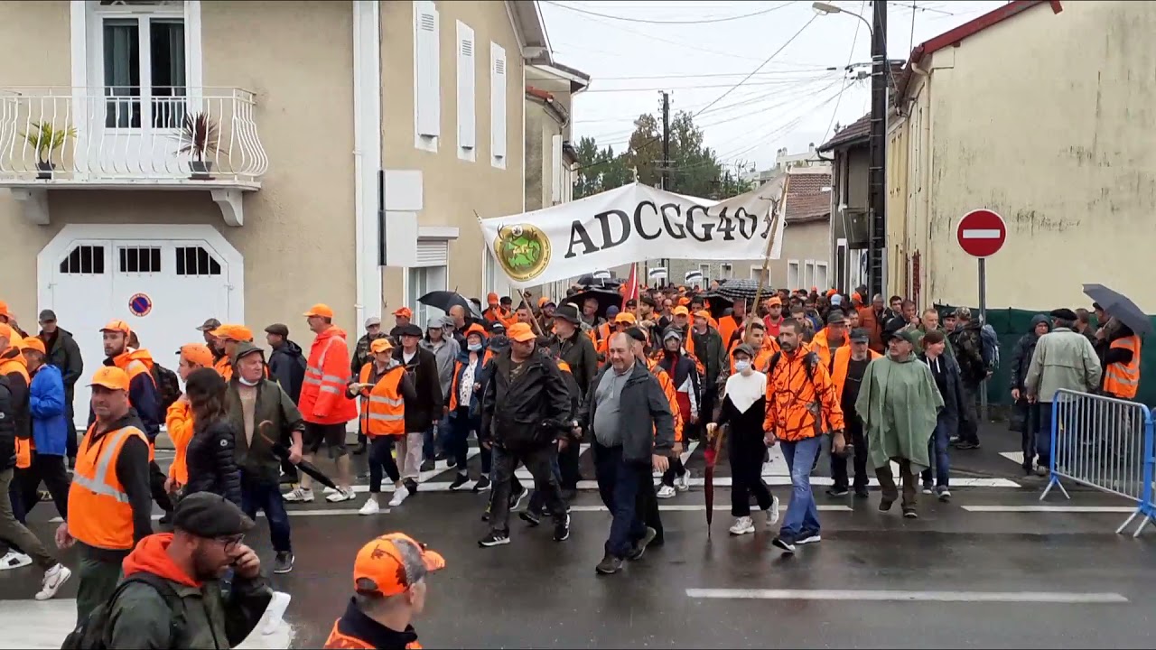 Manifestation défense des traditions et chasseurs Mont De Marsan 18 septembre 2021