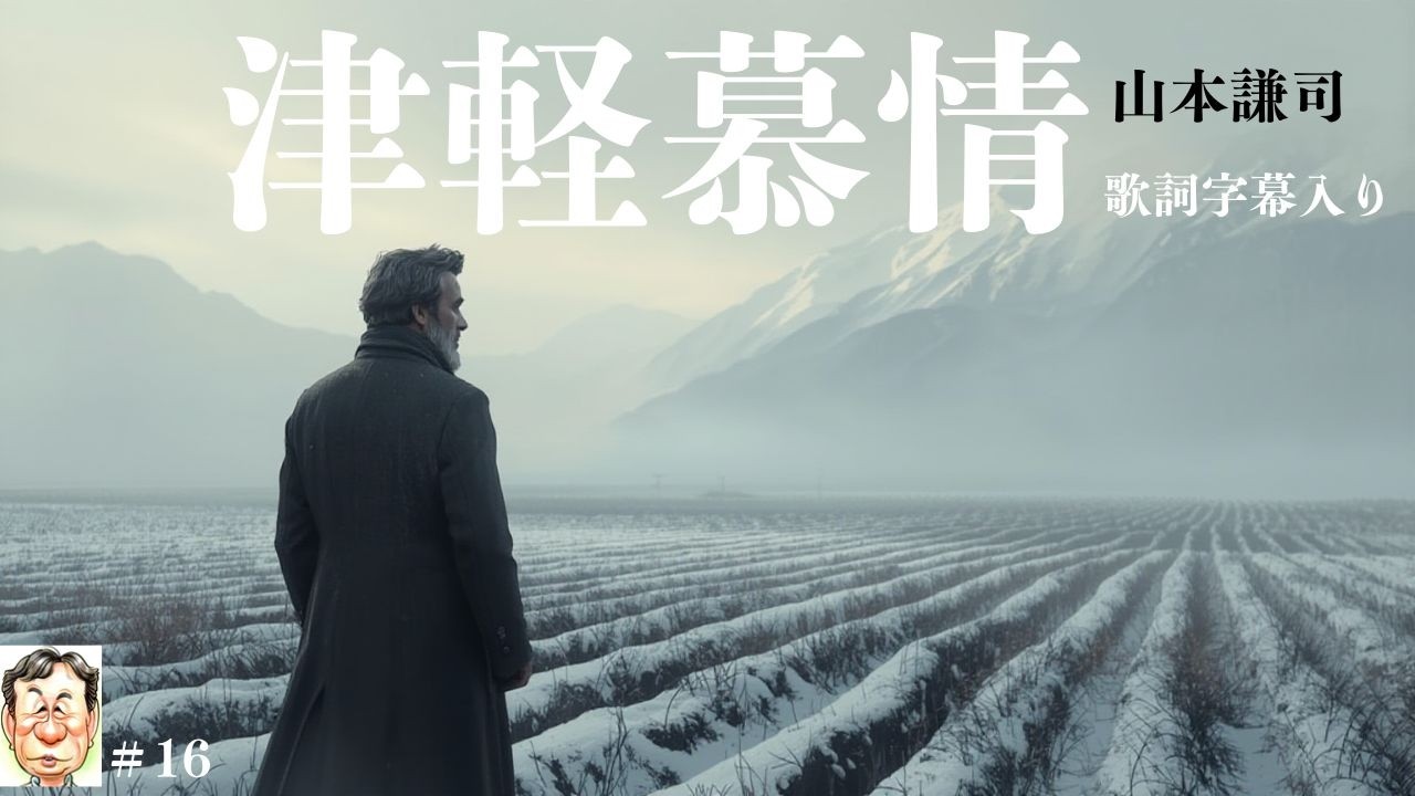 【津 軽 慕 情】歌 山本謙司・作詩 平山忠夫・作曲 遠藤 実　　荒らしく白波が打ち寄せる日本海　みちのく津軽を切々と歌い上げた名曲です。