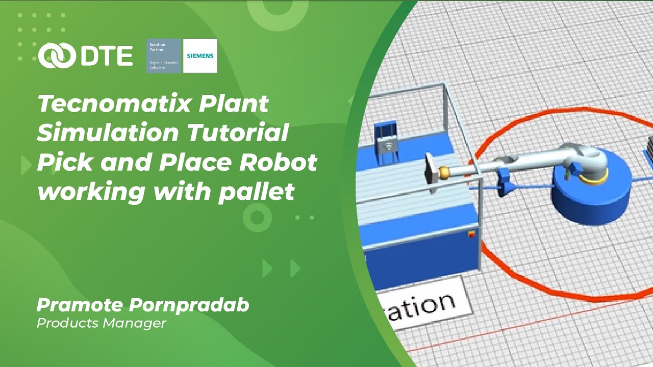 Tecnomatix Plant Simulation Tutorial | Simtalk | Pick and Place Robot with Pallet | Free download