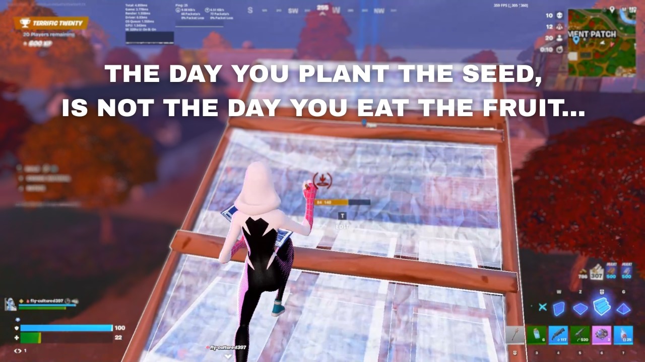 The day you plant the Seed, is not the day you eat the Fruit.