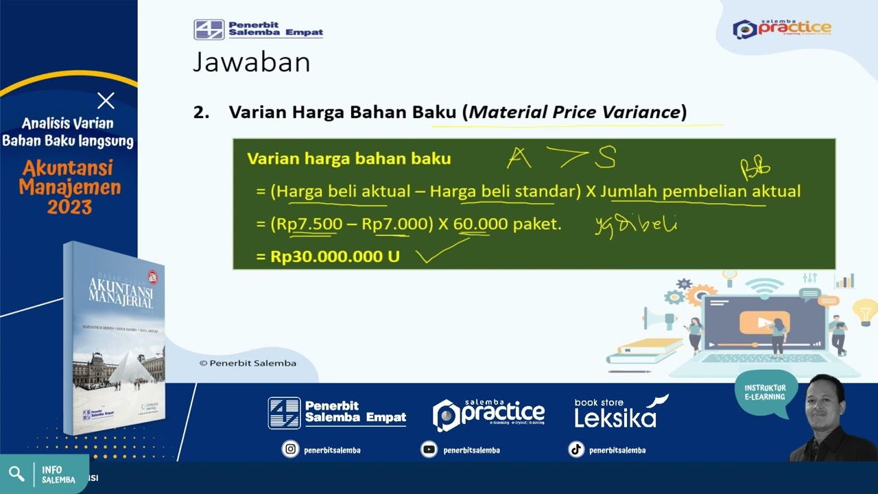 Soal & Pembahasan : Analisis Varian Bahan Baku Langsung Akuntansi Manajemen (Akuntansi Manajerial)