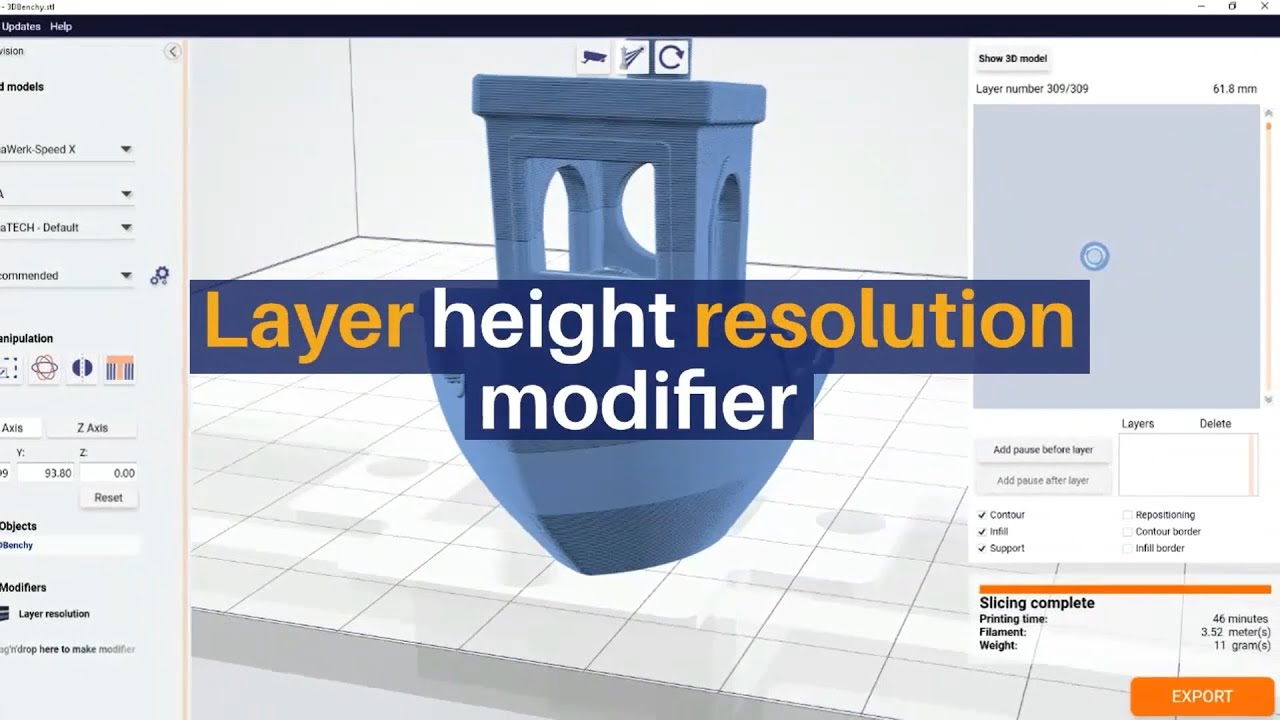 Layer Height Resolution Feature: discover how to improve the quality of 3D printed arched objects
