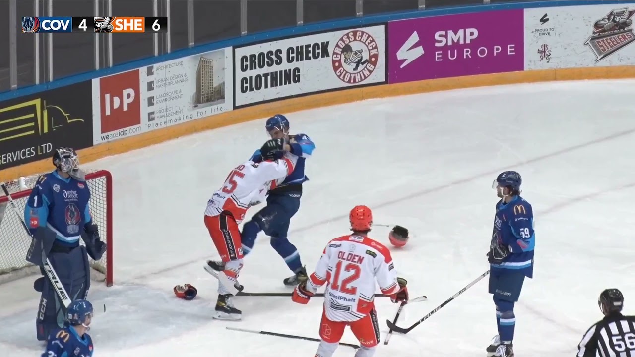 Robert Dowd vs Max Krogdahl EIHL fight 22-4-21