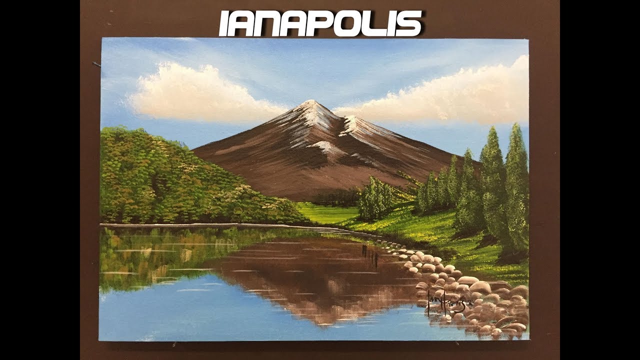#209 How to paint a mountain scene in acrylic