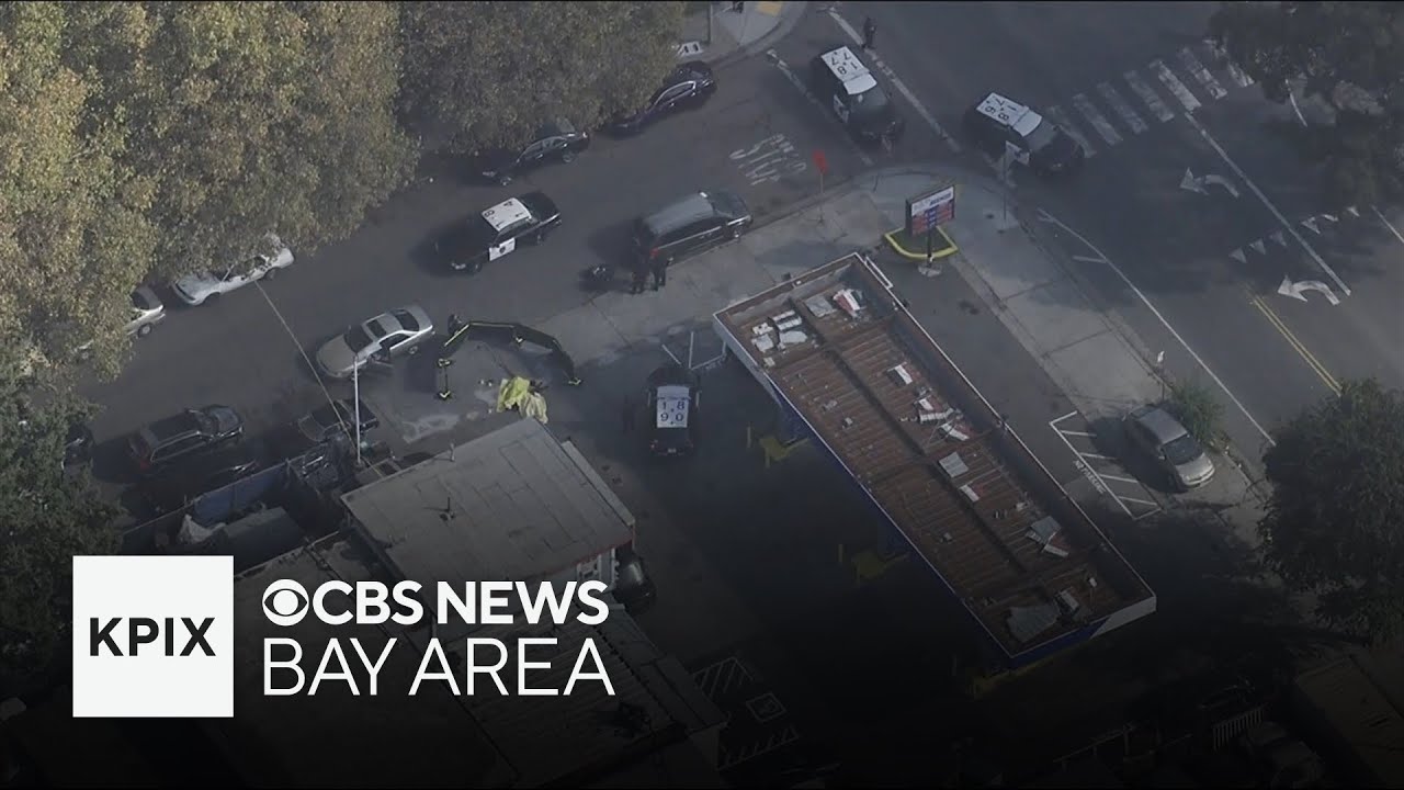 Watch: Scene of double fatal shooting at East Oakland gas station