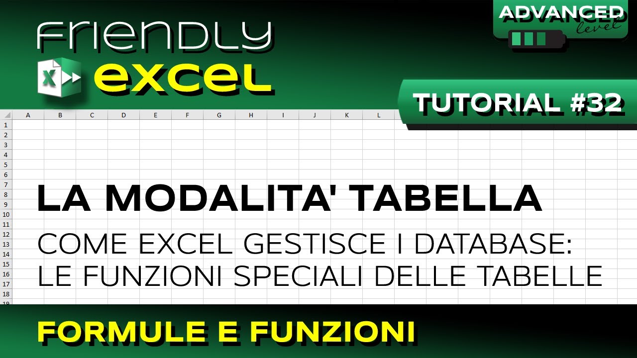 EXCEL #32 La Modalità Tabella