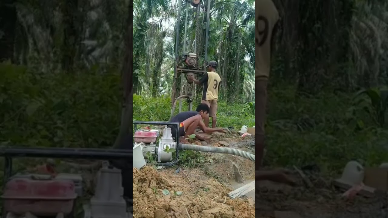 Membuat sumur bor sangat cepat maduknya #anakrantau #sumurbor #subscribe