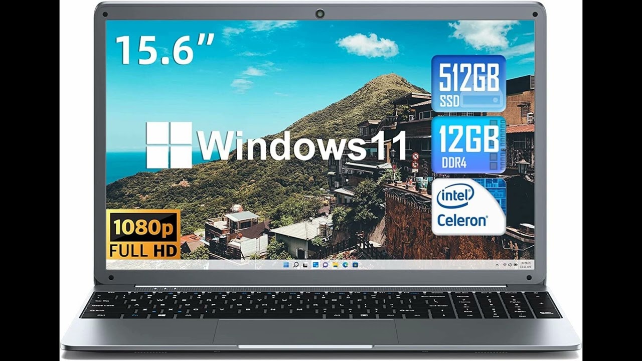 SGIN Laptop 12GB RAM 512GB SSD, 15.6 Inch Windows 11 Laptops with Intel Celeron N5095 Quad-Core