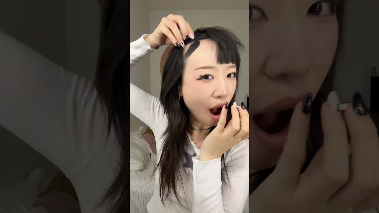 was this a W or L 😻😻 #hair #forehead #hairpowder #piumeimei #bangs
