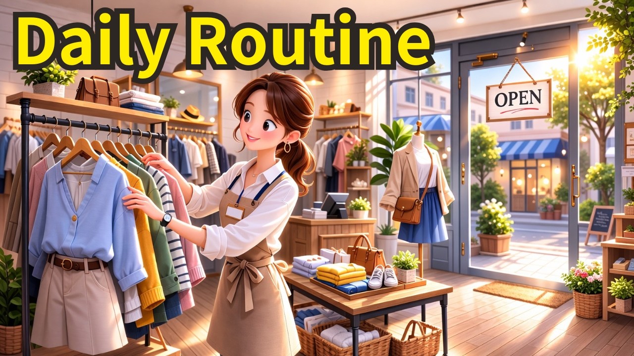 My Daily Routine as a Shop Staff - Listening Practice for Beginners - Slow and Easy English