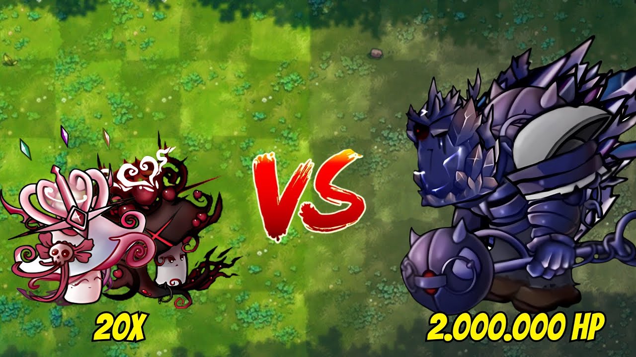 PVZ Fusion 2.6 Challenge - 20x Hypno Shroom Queen Vs Obsidian Gargantuar 2M HP - Who Will Win?