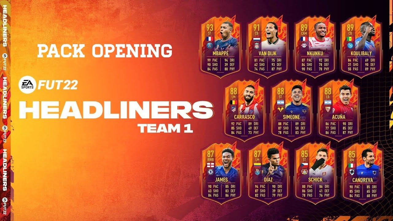 HEADLINER IN A PACK! HEADLINERS Team 1 Pack Opening | FIFA 22
