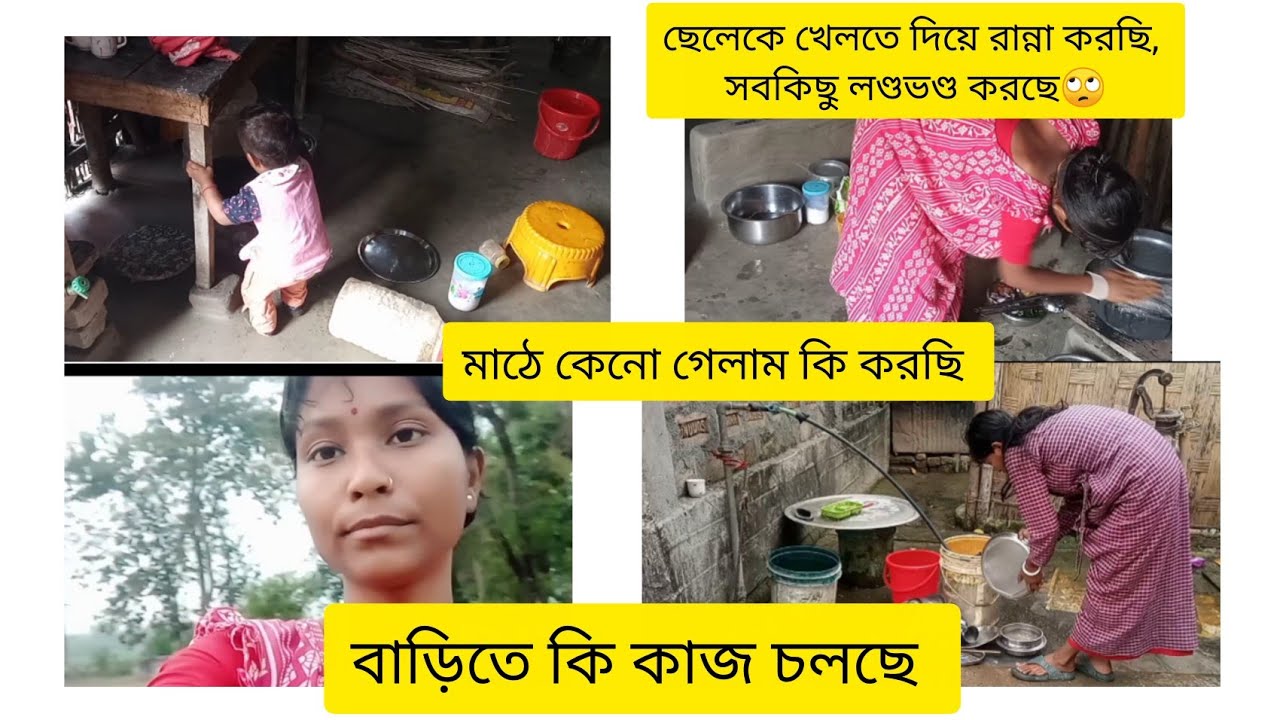 । বাড়িতে এখন কি কাজ চলছে , ছেলেকে খেলতে দিয়ে, রান্না করছি,এইদিকে ছেলে সবকিছু লণ্ডভণ্ড করে দিচ্ছে ।
