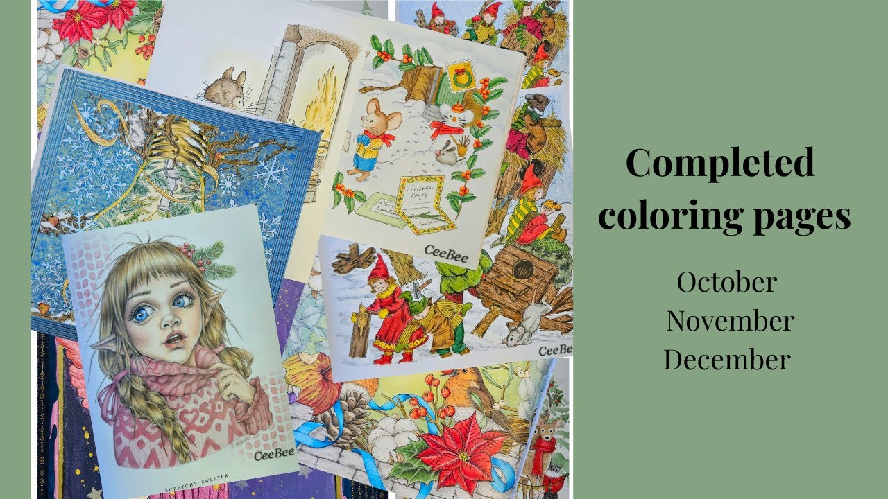 Completed coloring pages October, November & December 2025 #finishedpages