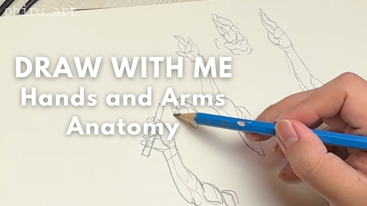 Anatomy sketch drawing hands and arms ~ full process, filling up sketchbook
