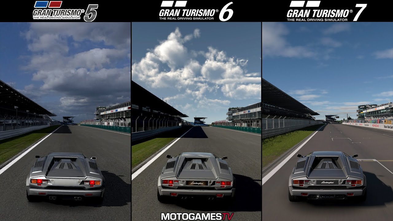 Gran Turismo 5 vs Gran Turismo 6 vs Gran Turismo 7 - Lamborghini Countach '88 at Nurburgring Sprint